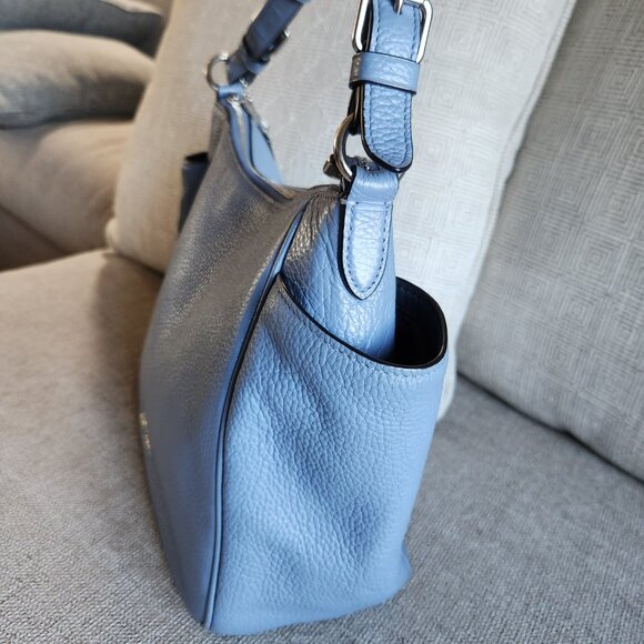 Coach C2853 Rori Silver/Blue Pebble Leather shoulder bag - Picture 6 of 12